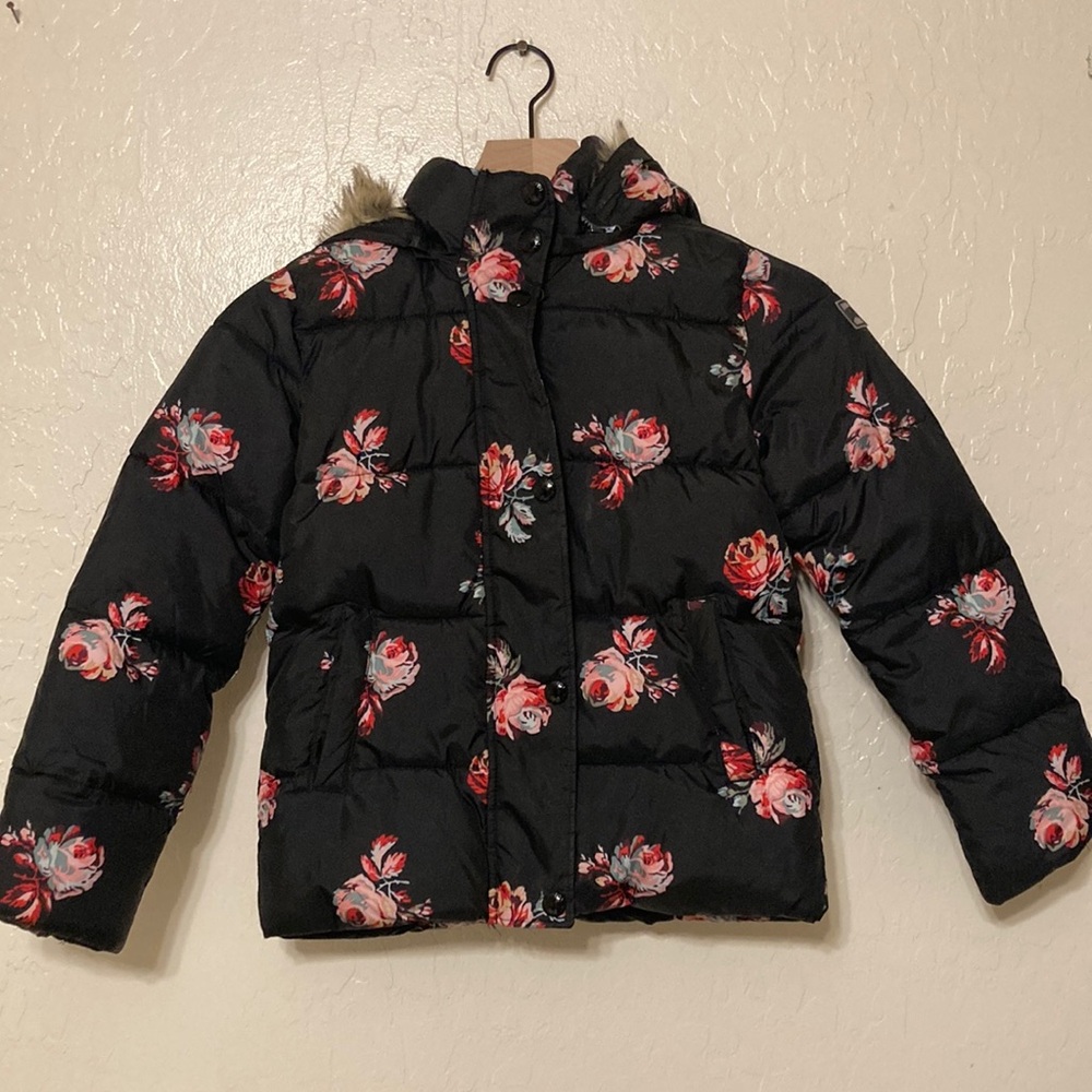 Floral Black GAP kids Girls Jacket very good condition